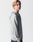 CASHMERE ZIP HOODIE LIGHT GREY