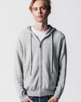 CASHMERE ZIP HOODIE LIGHT GREY