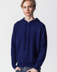Dark blue cashmere hoodie