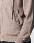 CASHMERE ZIP HOODIE BEIGE