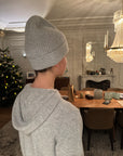 Light grey cashmere beanie