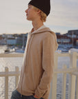 Kashmir zip hoodie beige