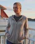 Kashmir zip hoodie beige