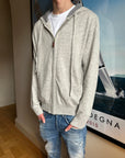 CASHMERE ZIP HOODIE LIGHT GREY